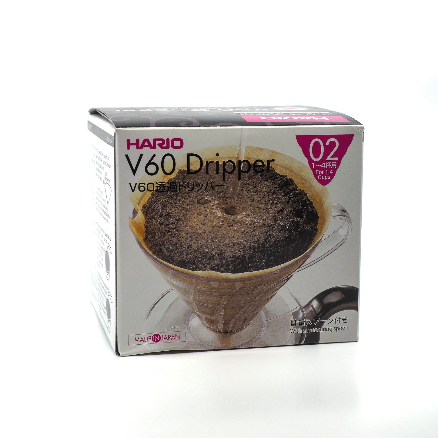 Hario V60 coffee dripper plastic in white box
